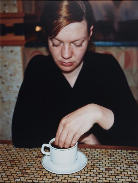Katja and coffee, 2002